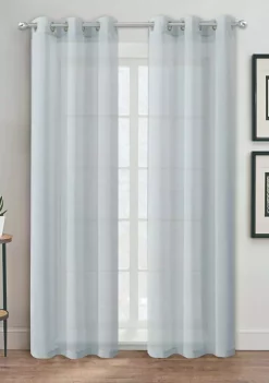 Dainty Home Hannah Semi-Sheer Striped Weave Linen Look Light Filtering Window Panel Pair -Dainty Home Discount Store Belk 486