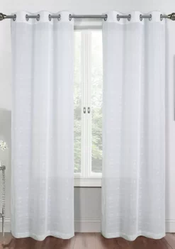 Dainty Home Shimmer Lurex 3D Stripes With Embellished Lurex Linen Look Light Filtering Window Panel Pair -Dainty Home Discount Store Belk 492