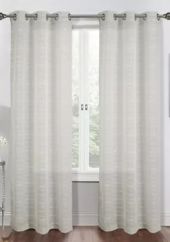 Dainty Home Shimmer Lurex 3D Stripes With Embellished Lurex Linen Look Light Filtering Window Panel Pair -Dainty Home Discount Store Belk 493