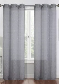 Dainty Home Shimmer Lurex 3D Stripes With Embellished Lurex Linen Look Light Filtering Window Panel Pair -Dainty Home Discount Store Belk 494