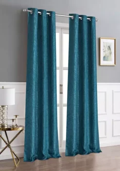 Dainty Home Woodbury Satin Threaded Branch Design Room Darkening Window Panel Pair -Dainty Home Discount Store Belk 5