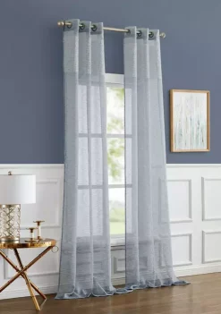 Dainty Home Sarah Linen Look Chenille Embroidered Stripes Light Filtering Window Panel Pair -Dainty Home Discount Store Belk 500