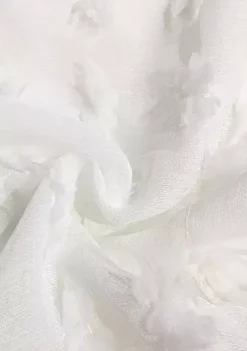 Dainty Home Cut Flower Linen Look Curtain Panel Pair With Floral Cotton Like Puffs -Dainty Home Discount Store Belk 523