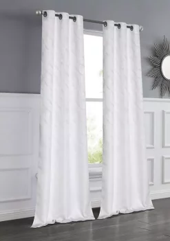 Dainty Home Lexington Threaded Lurex Jacquard Design Room Darkening Window Panel Pair