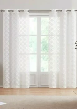 Dainty Home Katie Geometric Chenille Embroidered Linen Look Light Filtering Panel Pair -Dainty Home Discount Store Belk 534