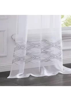 Dainty Home New Wave 3D Wave Embroidered Linen Look Light Filtering Window Panel Pair -Dainty Home Discount Store Belk 537