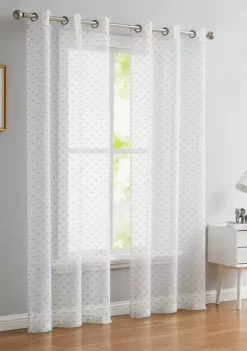 Dainty Home Sprinkles Embellished Lurex Ribbons Linen Look Light Filtering Window Panel Pair -Dainty Home Discount Store Belk 566
