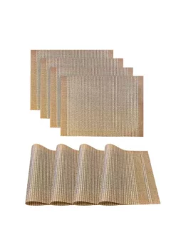 Dainty Home Palermo Woven Textilene Crossweave With Textured Geometric Pattern Reversible 13" x 19" Rectangular Placemat Set of 4 -Dainty Home Discount Store Belk 59