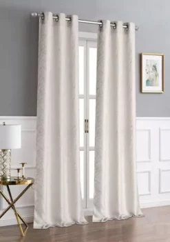 Dainty Home Woodbury Satin Threaded Branch Design Room Darkening Window Panel Pair -Dainty Home Discount Store Belk 6