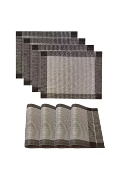 Dainty Home Palermo Woven Textilene Crossweave With Textured Geometric Pattern Reversible 13" x 19" Rectangular Placemat Set of 4 -Dainty Home Discount Store Belk 60
