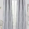 Dainty Home Majestic Satin Embroidered Room Darkening Window Panel Pair