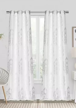 Dainty Home Majestic Satin Embroidered Room Darkening Window Panel Pair -Dainty Home Discount Store Belk 620