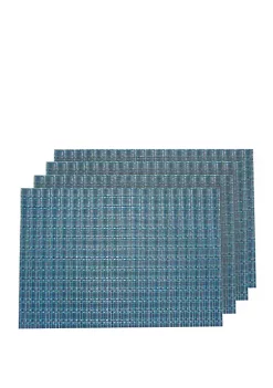 Dainty Home Checkers Basket Weave Textilene Reversible Set of 4 Placemats