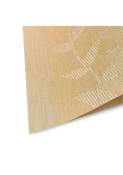 Dainty Home Leaf Woven Textilene Crossweave With Textured Floral Leaves Pattern Reversible 12" x 18" Rectangular Placemat Set of 4 -Dainty Home Discount Store Belk 631