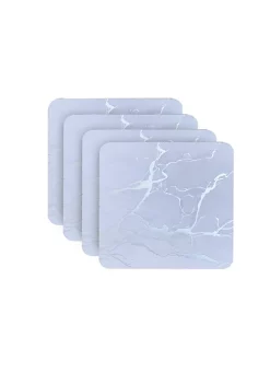 Dainty Home Marble Cork Foil Printed Marble Granite Designed Thick Cork Textured 4" x 4" Square Coaster Set of 4 -Dainty Home Discount Store Belk 647
