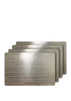 Dainty Home Emery Metallic Reversible Rectangular Set of 4 Placemats