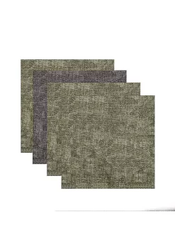 Dainty Home Amalfi Faux Leather Look Outdoor Dining Set Textured 2 Colored Reversible 15" x 15" Square Placemats Set of 4 -Dainty Home Discount Store Belk 681