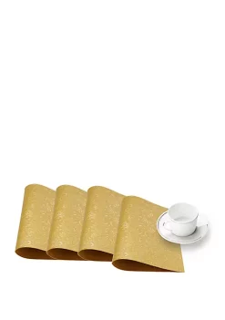 Dainty Home Susan Faux Leather with Suede Backing Placemats- Set of 4 -Dainty Home Discount Store Belk 685