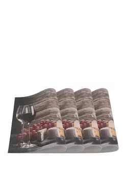 Dainty Home Wine and Grapes Print Textilene Set of 4 Placemats -Dainty Home Discount Store Belk 695