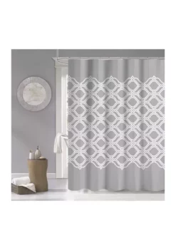 Dainty Home Diamonte Printed Shower Curtain in Gray