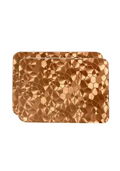 Dainty Home Metallic Water Cube Vinyl Cube Look Textured Reversible 12" x 18" Rectangular Placemat Set of 2
