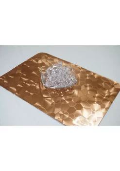Dainty Home Metallic Water Cube Vinyl Cube Look Textured Reversible 12" x 18" Rectangular Placemat Set of 2 -Dainty Home Discount Store Belk 706