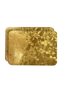 Dainty Home Metallic Water Cube Vinyl Cube Look Textured Reversible 12" x 18" Rectangular Placemat Set of 2 -Dainty Home Discount Store Belk 709