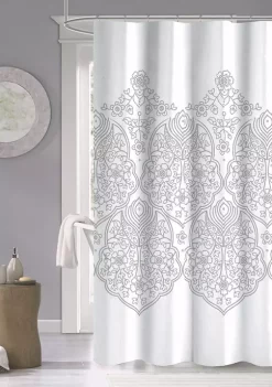 Dainty Home Palace Printed Shower Curtain in Silver -Dainty Home Discount Store Belk 712