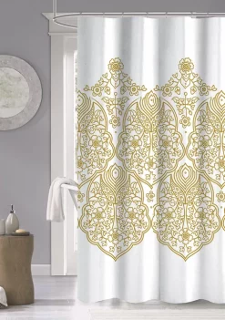 Dainty Home Palace Printed Shower Curtain in Silver -Dainty Home Discount Store Belk 713