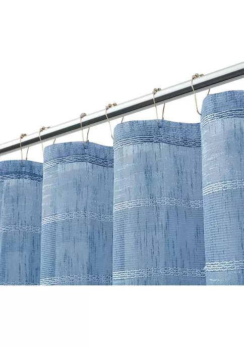 Dainty Home Megan Striped Linen Look Shower Curtain 2 Dainty Home Megan Striped Linen Look Shower Curtain - Image 2