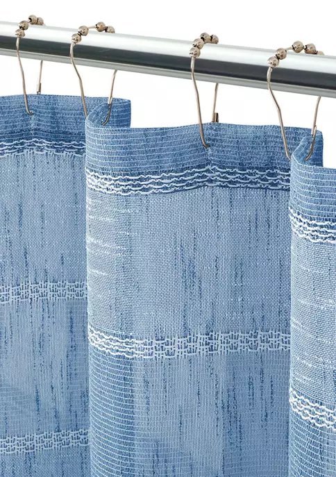 Dainty Home Megan Striped Linen Look Shower Curtain 3 Dainty Home Megan Striped Linen Look Shower Curtain - Image 3