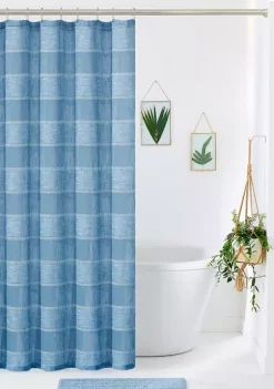 Dainty Home Megan Striped Linen Look Shower Curtain 11 Dainty Home Megan Striped Linen Look Shower Curtain -Dainty Home Discount Store Belk 726