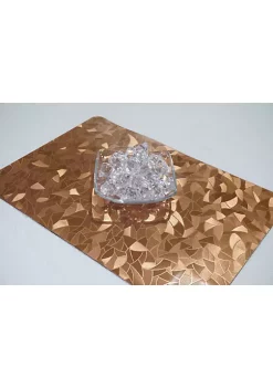 Dainty Home Metallic Leaf Vinyl Leaf Slash Look Textured Reversible 12" x 18" Rectangular Placemat Set of 2 -Dainty Home Discount Store Belk 746