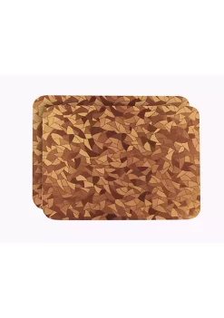 Dainty Home Metallic Leaf Vinyl Leaf Slash Look Textured Reversible 12" x 18" Rectangular Placemat Set of 2 -Dainty Home Discount Store Belk 747