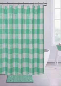 Dainty Home Imperial Checkered Cotton Textured Waffle Shower Curtain -Dainty Home Discount Store Belk 792
