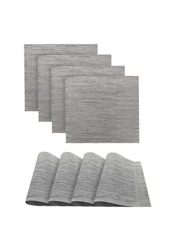 Dainty Home Geneva Woven Textilene Crossweave With Textured Stripe Pattern Reversible 15" x 15" Square Placemat Set of 4 -Dainty Home Discount Store Belk 799