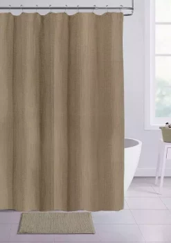 Dainty Home Imperial Cotton Textured Waffle Shower Curtain
