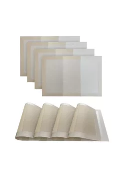 Dainty Home Woven Textilene Crossweave with Gradient Stripes Reversible Rectangular Placemat - Set of 4 -Dainty Home Discount Store Belk 82