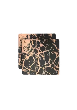 Dainty Home Marble Cork Foil Printed Marble Granite Designed Thick Cork Textured 15" x 15" Square Placemat Set of 2 -Dainty Home Discount Store Belk 820