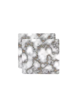 Dainty Home Marble Cork Foil Printed Marble Granite Designed Thick Cork Textured 15" x 15" Square Placemat Set of 2 -Dainty Home Discount Store Belk 822