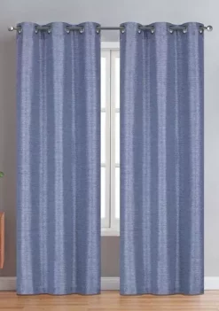 Dainty Home Barcelona Striped Silk Look Light Filtering Window Panel Pair