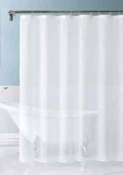 Dainty Home Sprinkles Ribbon Blended Linen Shower Curtain in White -Dainty Home Discount Store Belk 840