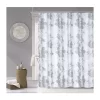 Dainty Home Flower Burst Metallic Shower Curtain in Silver