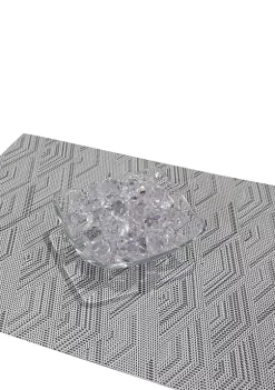 Dainty Home Diamond Woven Textilene Crossweave With Diamond Woven Design Reversible 13" x 19" Rectangular Placemat Set of 6