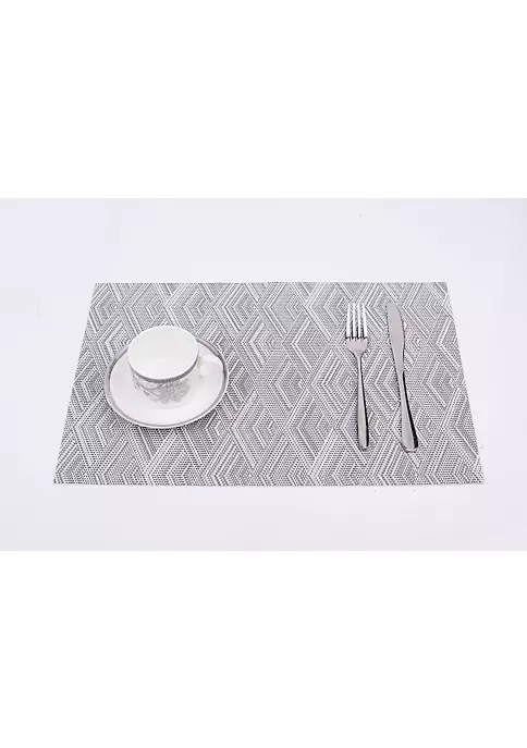 Dainty Home Diamond Woven Textilene Crossweave With Diamond Woven Design Reversible 13" x 19" Rectangular Placemat Set of 6 4 Dainty Home Diamond Woven Textilene Crossweave With Diamond Woven Design Reversible 13" x 19" Rectangular Placemat Set of 6 - Image 4