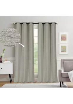 Dainty Home Paris 3D Embossed Chenille Room Darkening Window Panel Pair