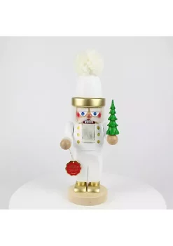 Steinbach Wooden Chubby Nutcracker, White Santa, 13.3" -Dainty Home Discount Store Belk 981