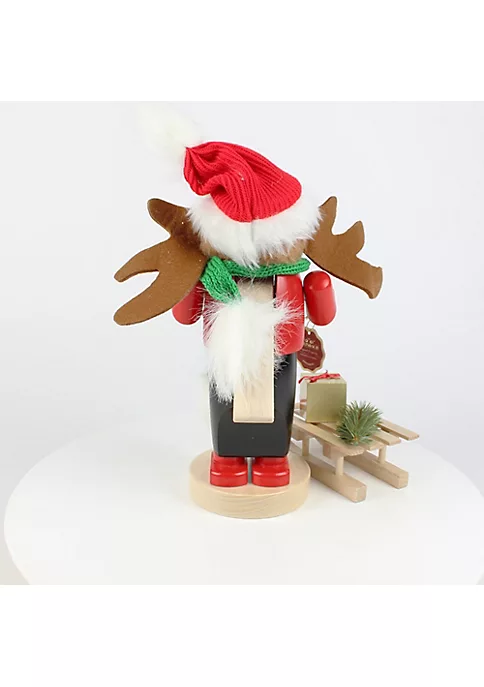 Steinbach Wooden Chubby Nutcracker, Rudolph with Sleigh, 10.5" 5 Steinbach Wooden Chubby Nutcracker, Rudolph with Sleigh, 10.5" - Image 5